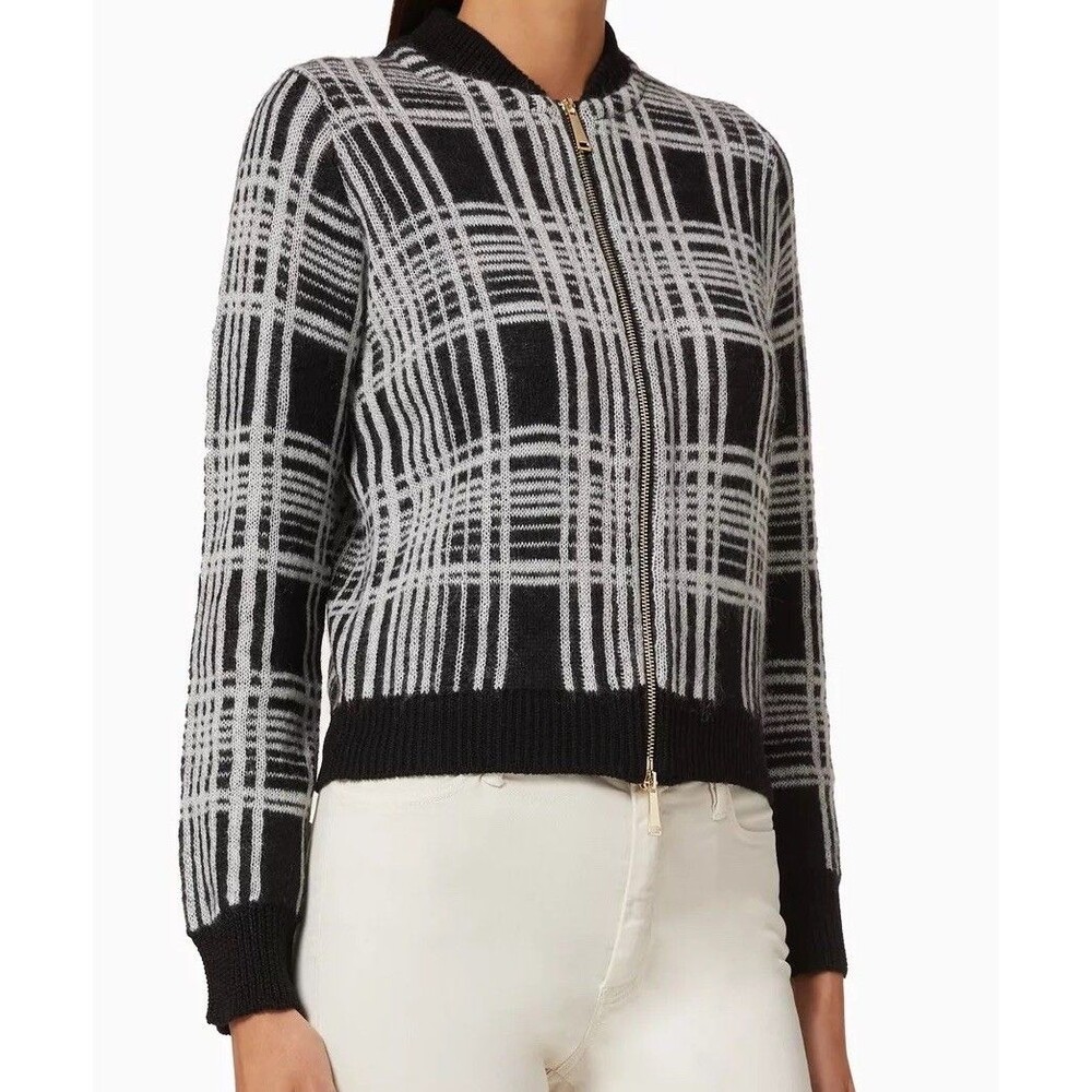 Marella $355 Knitted Mohair Blend Zip Cardigan Sweater Sz: Large , Made In Italy